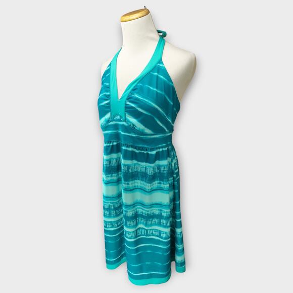 Womens The North Face Dress Echo Lake Halter Swim Cover-Up Green Blue Size Large - Picture 3 of 6